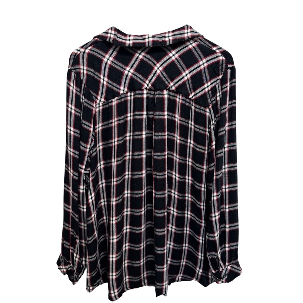 Addition Elle Love & Legend Black Plaid Button Down Shirt Size 20 - Picture 2 of 8